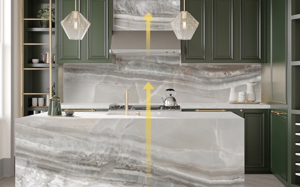 kitchen setting Pearland bioquartz